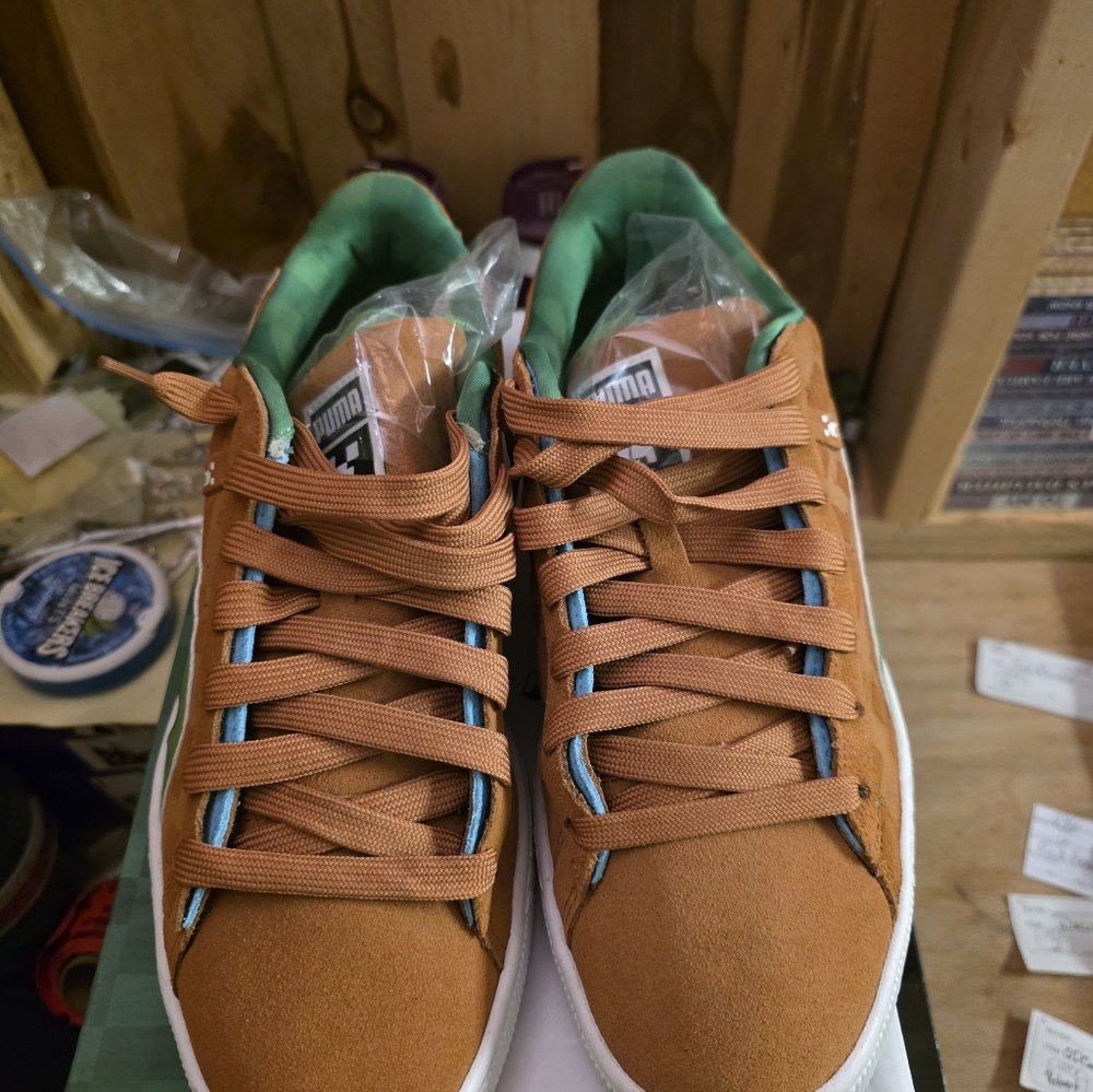 Puma Minecraft Men's Suede Sneakers - Brown & Green - Picture 5 of 7